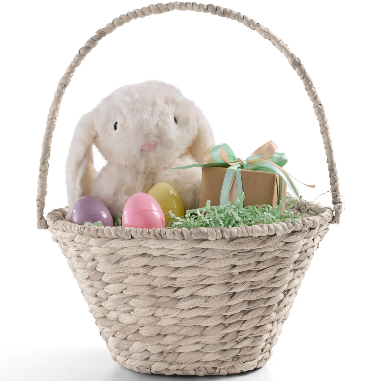Best Choice Products Easter Basket, Small Woven Easter Basket for Kids w/ Collapsible Handle, Tapered Shape